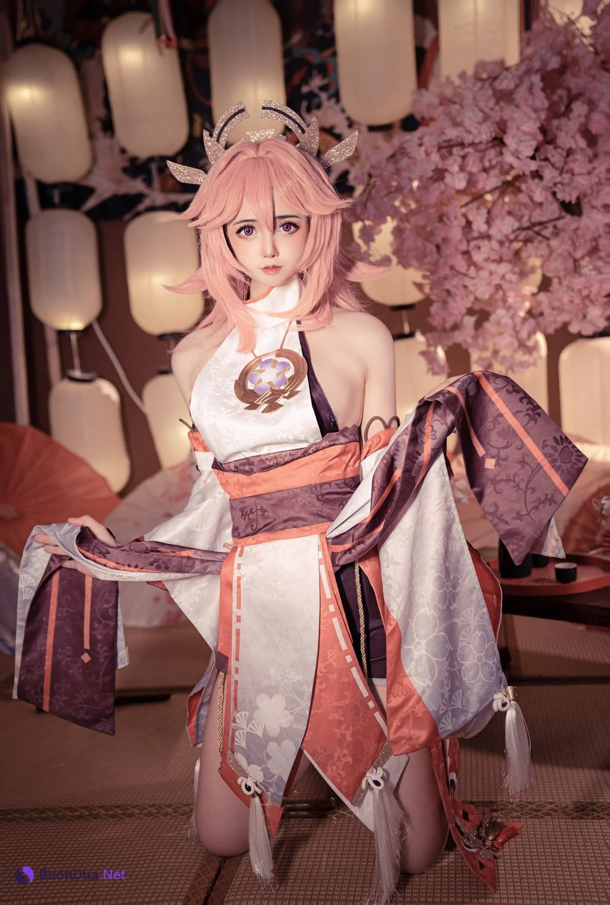 小礼好困 @SleeppyLee1 Cosplay 八重神子 - Photo 2