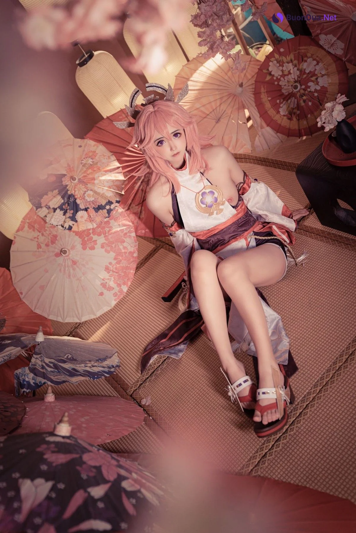 小礼好困 @SleeppyLee1 Cosplay 八重神子 - Photo 3