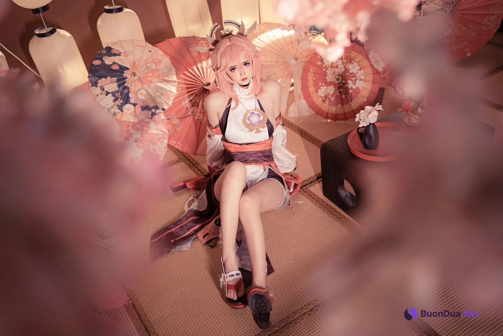 小礼好困 @SleeppyLee1 Cosplay 八重神子 - Photo 4