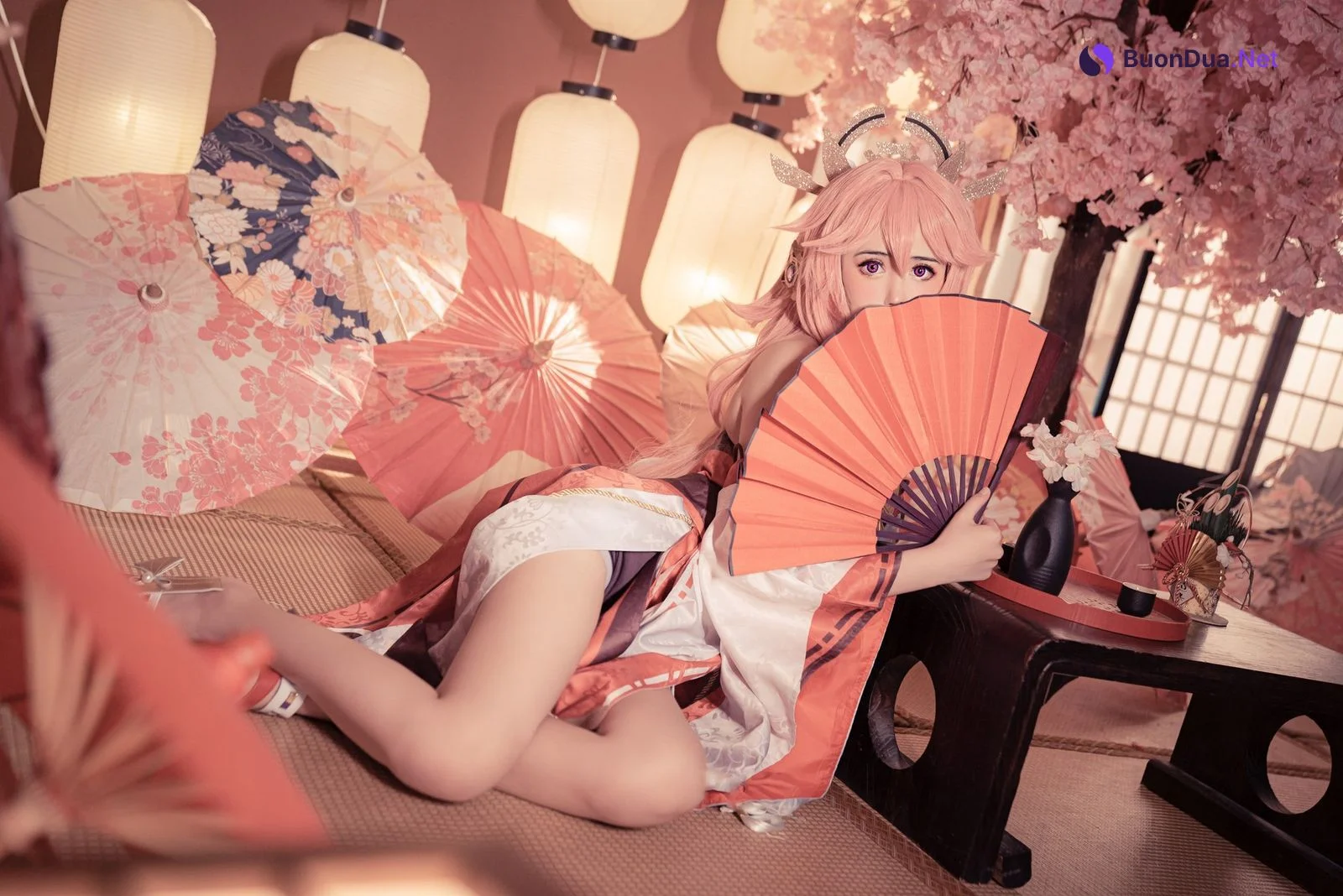 小礼好困 @SleeppyLee1 Cosplay 八重神子 - Photo 5