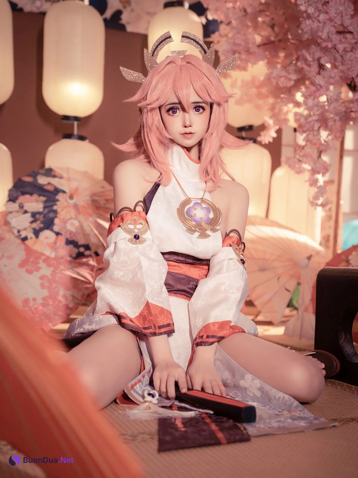 小礼好困 @SleeppyLee1 Cosplay 八重神子 - Photo 7