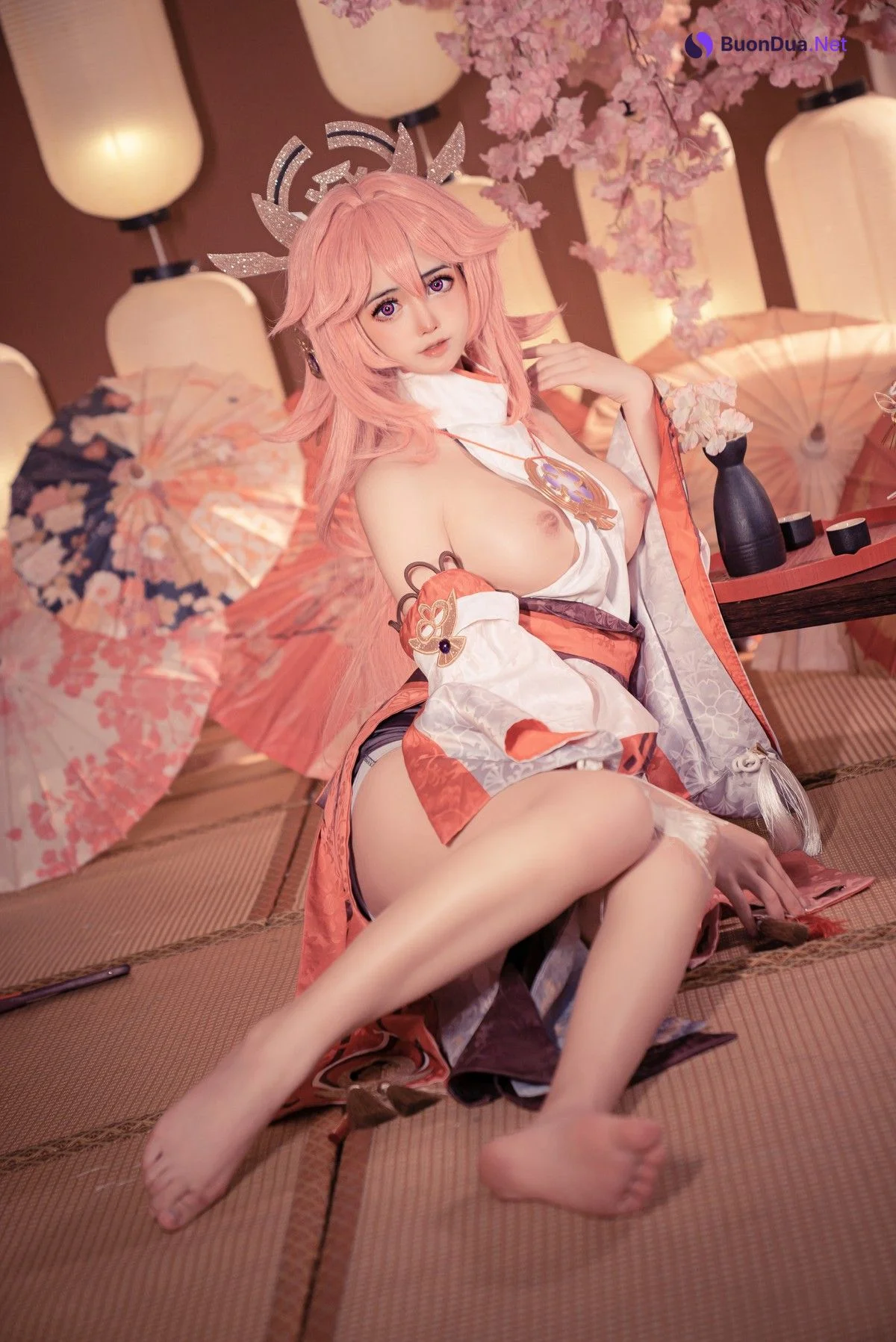 小礼好困 @SleeppyLee1 Cosplay 八重神子 - Photo 9