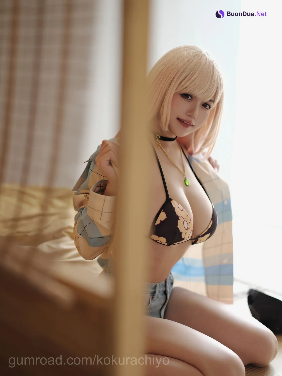 小仓千代w Cosplay 喜多川海夢泳装 - Photo 5