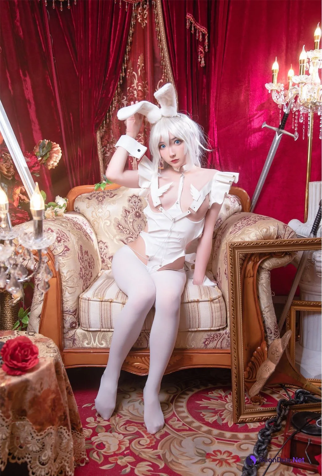 是三不是世w Cosplay 恶毒白兔 White Rabbit - Photo 9