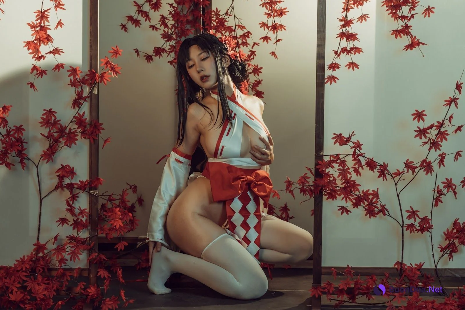 云溪溪 写真更新 奶桃巫女 - Photo 16