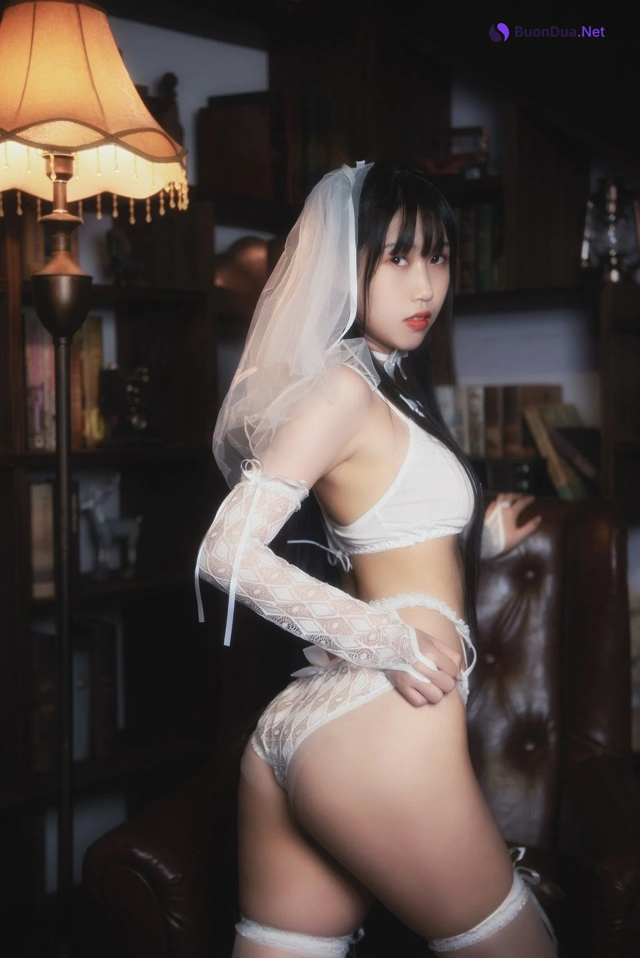 [不呆猫] 白色情趣婚纱 - Photo 11