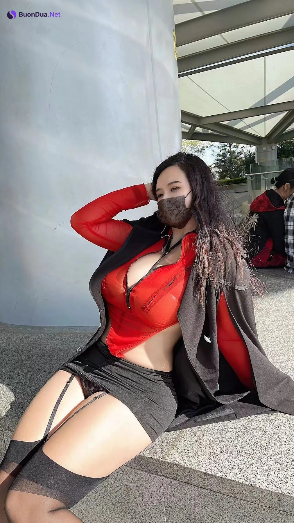 水蜜桃米米 – 吊带黑丝 - รูปภาพ 17