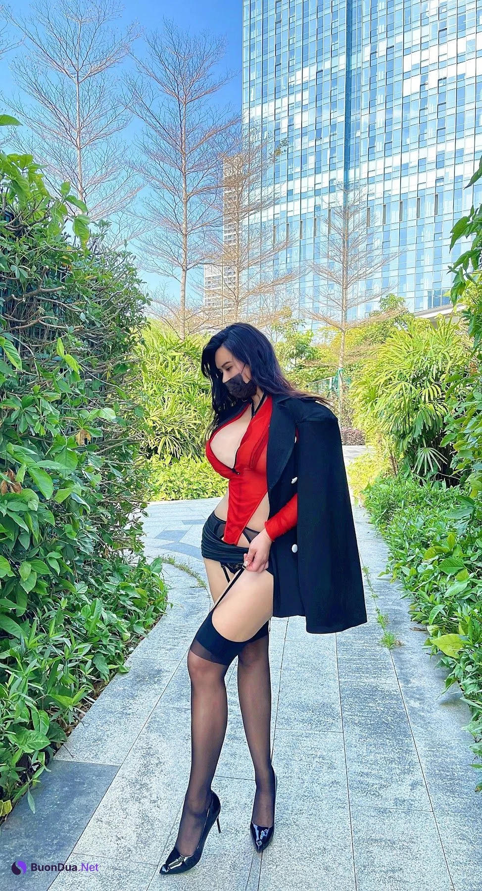 水蜜桃米米 – 吊带黑丝 - รูปภาพ 19