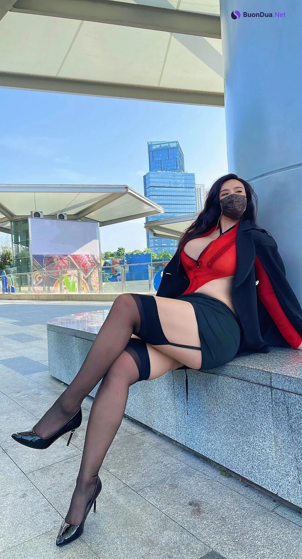 水蜜桃米米 – 吊带黑丝 - รูปภาพ 6