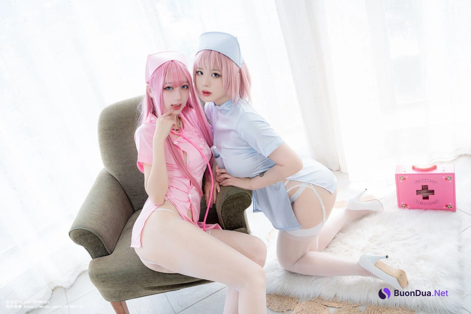 皮皮奶可可爱了啦&周叽是可爱兔兔 粉蓝护士 - Photo 4
